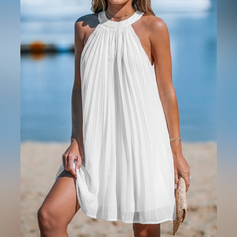 NWT Cupshe Round Neck Ivory Dress Size Small